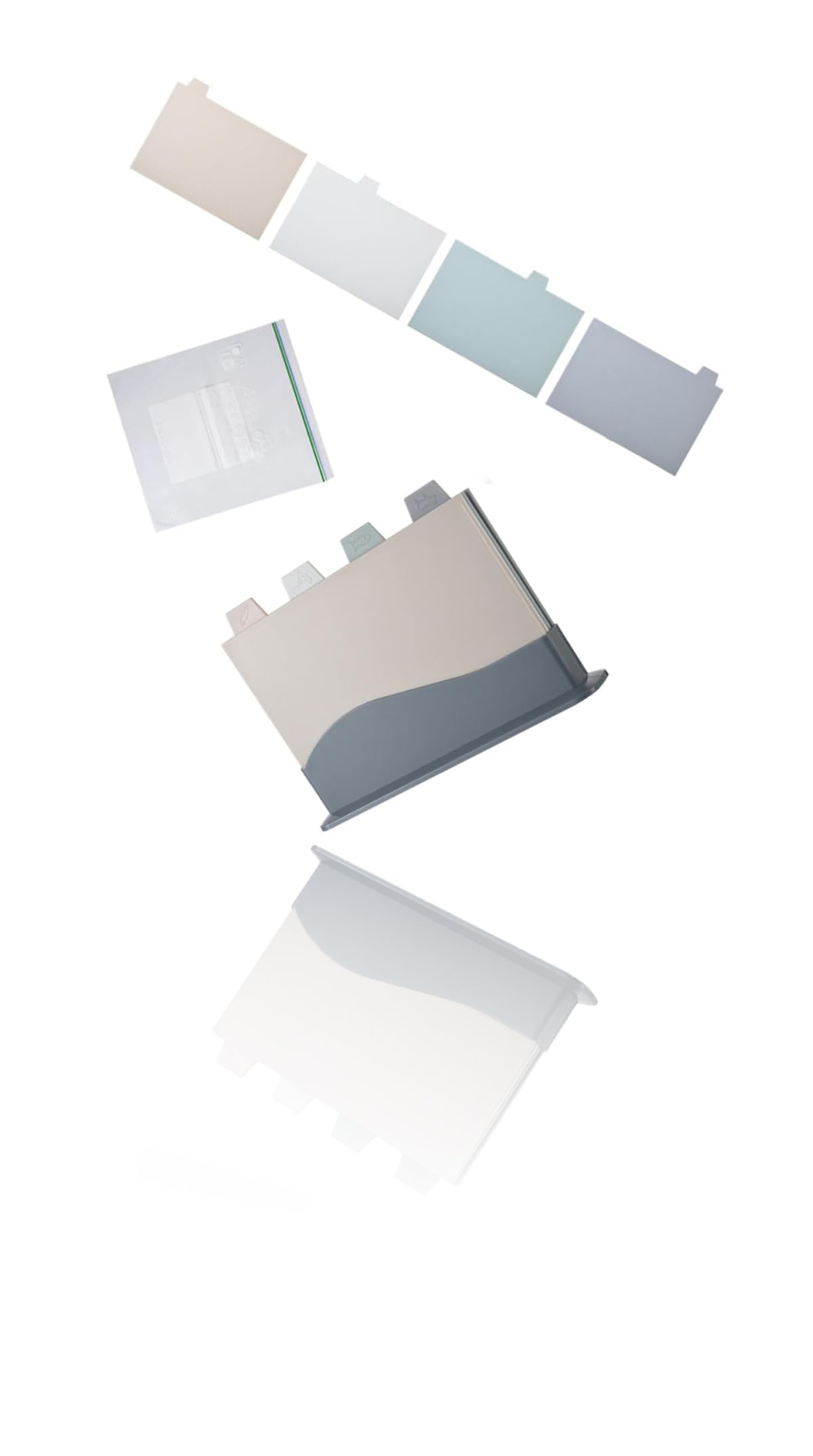 4-Pack Extra Thick Color-Coded Cutting Boards with Food Prep Indicators, Non-Slip Chop Boards Includes Storage Stand & Bonus 20 Resealable Food Bags, Easy Clean Kitchen Countertop Essentials