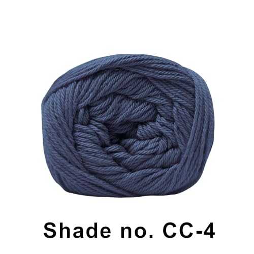 Image of VCR 8Ply Navy Blue Cotton Craft Yarn, 100 Grams Hank, 160 Meters Length, Cotton Combed Ball for Crochet and Knitting, Pack of 1 Yarn, Suitable for DIY Crafts