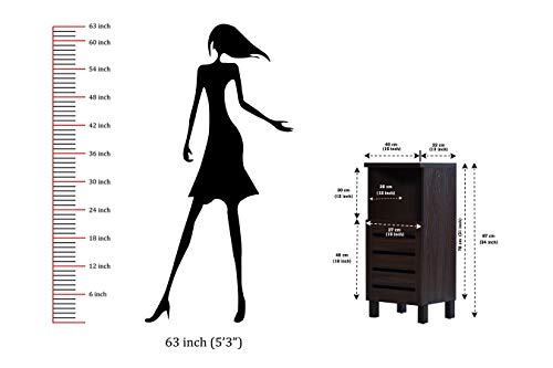Image of DeckUp Uniti Engineered Wood Bed Side Table and End Table (Walnut, Matte Finish)