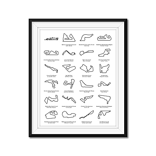 Formula 1 Race Track F1 Circuit 2021 Inspired Poster Print Wall Art Handmade Decor