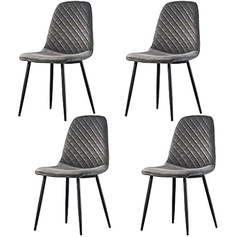 AINPECCA Set of 4 Velvet Dining Chairs Fabric Upholstered seat Cover