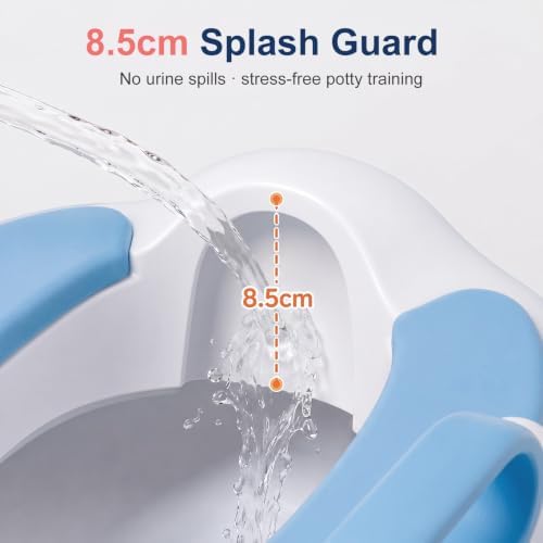 Toddler Potty Training Seat with Handles & Backrest, Universal Anti-Slip Toilet Potty Seat, Detachable Soft Cushion & Splash Guard for Kids Boys & Girls — 사진 3