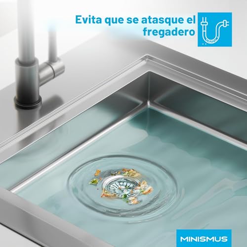 Miniatura 4 de Minismus Colador Fregadero - A Prueba De Óxido Desague Lavabo Filtro Tapón, Presione Y Tire - Apto Para Lavavajillas Colador Drenaje Tapon Lavabo Accesorios Cocina 82mm
