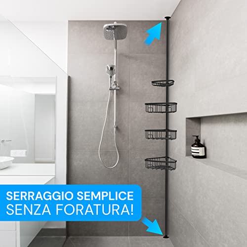 EDELHAND© Nero Mensola telescopica per doccia per