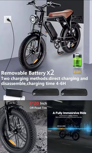 20” Electric Bike, 20 Inch E Bike, Hybrid Bike, 2 X 48V 15AH Double Batteries, 120 KM Range, LCD Display, 7 Gear, Rear Seat, Throttle, Suspension, Double Hydraulic Brakes, Headlight, Indicators New! - Image 4