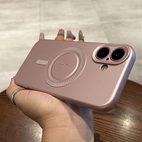 Coque antichoc iPhone 16 Pro Max rose protection intégrale et charge sans fil