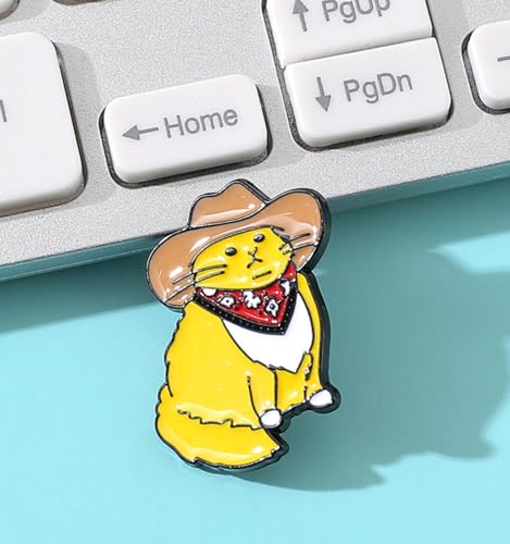 Image of Cat Pin Cat Brooch Brooches for Women Cartoon Cute Creative Enamel Alloy Cat Brooch Ladies Animal Kitten Brooch Lapel Pin Dress Accessories Holiday Birthday Christmas Brooch