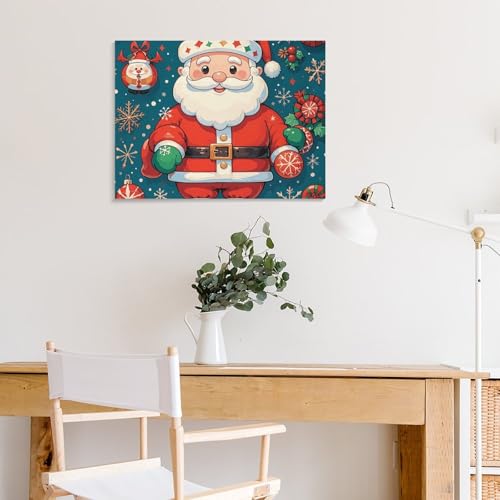 Toile murale de Noël Santa Claus 40 x 30 cm tableau déco maison - 7