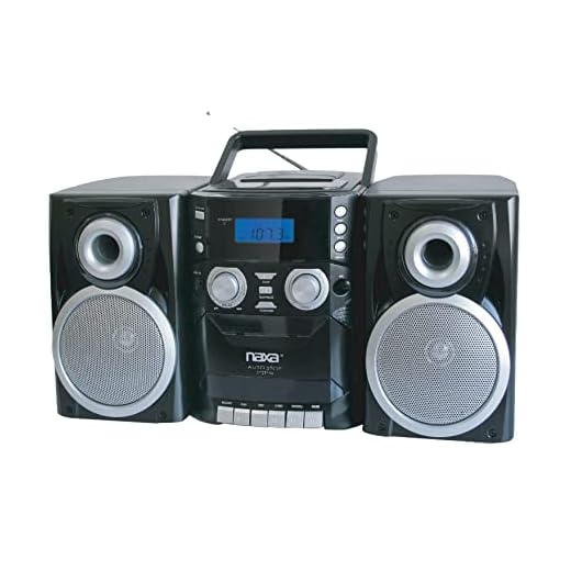 NAXA Electronics NPB-426 Portable CD Player with AM/FM Stereo Radio, Cassette Player/Recorder and Twin Detachable Speakers
