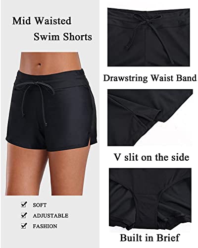Image of Aqua Eve Two Piece Women's Tankini Swimsuits Blouson Swim Tank Top with Shorts Modest Bathing Suits