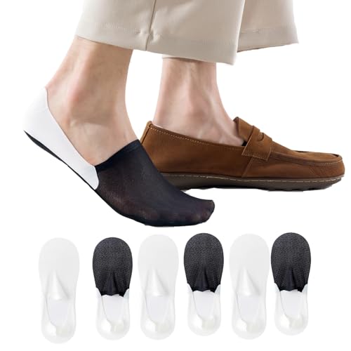 6 Pack Thin No Show Socks For Men, Non Slip Low Cut Sock, Invisible Liner Socks Size 6-9, 10-13