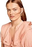 Kurzarm-Bluse mit Volumen Springfield Damen Bluse mit doppeltem Rüschen Hemd, Rosa (Pink), 36