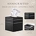 Monarch Abode Handcrafted Tissue Box Cover Square, Border Embossed Black Tissue Holder for Bathroom, Square Metal Dresser Accessories for Home and Office, Decorative Tissue Box Holder, Matte Black