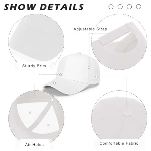 Image of ZH Plain Adjustable Baseball Cap - Lot of 12 Unisex Blank Design Caps