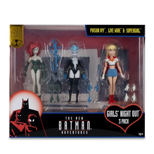 McFarlane Toys - The New Batman Adventures Poison Ivy Live Wire Supergirl (Girls' Night Out) 3pk Gold Label - image 9