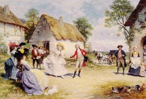 Peinture à l'huile The Minuet par Lucius Rossi en reproduction sur toile de 12x16 pouces
