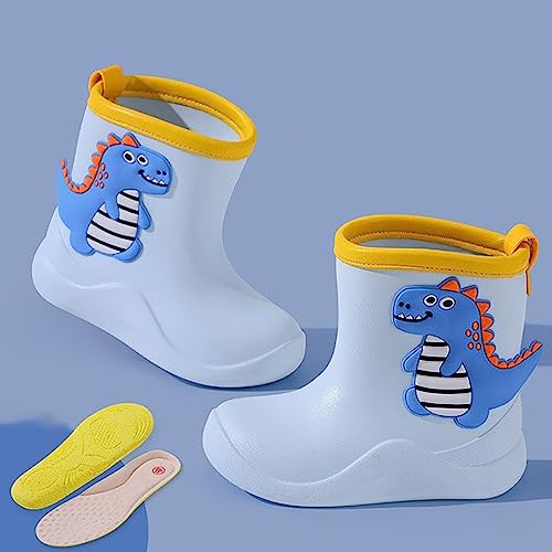 Kids Rubber Rain Boots, Waterproof Solid Classic Pull On Snow Boot for Children Toddler Boys Girls2