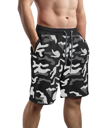 Image of hotfits Men's Cotton Regular Shorts - Workout, Gym, Running, Yoga and Sports Shorts - Camouflage Printed