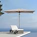 Sekey Sonneschirm 200 x 300 cm Holz-Sonnenschirm Marktschirm Gartenschirm Terrassenschirm UV50+