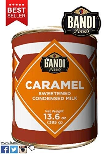 BANDIFoods Imported Sweetened Condensed Milk, 13.6 Ounce (Pack of 12), Easy Opener, Authentic Delicious Taste for Baking, Tea and Coffee (12 Pack, Caramel)