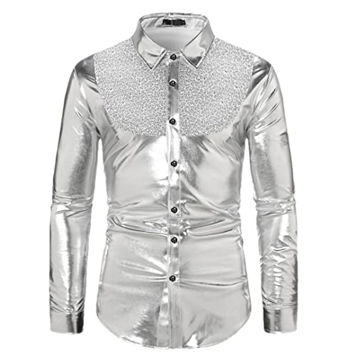 Chemise noire boutonnée métallique homme idéale pour vos soirées en night club chic