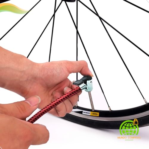 Bomba De Ar de Pe para Bike Bicicleta 100 psi em Aluminio e Cabo Madeira com Bico Fino E Grosso para