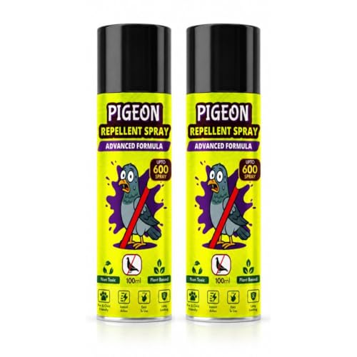 Image of Pigeon Repellent Spray for Balcony, Windows & Outdoor Use | Anti Pigeon Spray for Home, Terrace, AC Outdoor Unit, Roof, Ledges & Parking Areas | Bird Deterrent 100ml (2 x 100ml)