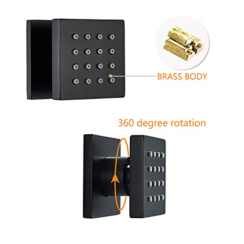 Body Jet Sprays Shower System 16 Inch Led Rainfall Shower Head With Handheld Ceiling Mount Thermostatic Shower Faucet Sets Can Use All Options At A Time Matte Black #TOP7