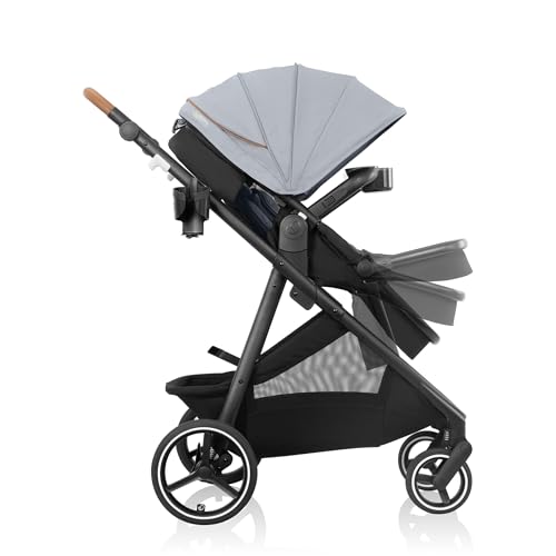 Image of Evenflo Shyft Intuiti+ Stroller with Green & Gentle Fabric (Quartz)