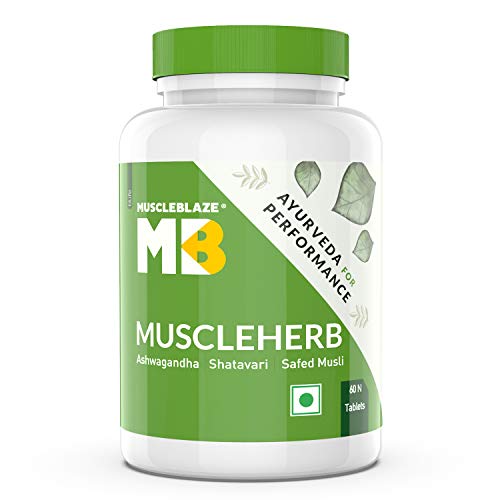 MuscleBlaze MuscleHerb, Ashwagandha, Shatavari and Safed Musli, For Muscle Gain & Performance, Ayurveda For Performance, Ayush Approved, 60 Tablets MuscleBlaze MuscleHerb, Ashwagandha, Shatavari and Safed Musli, For Muscle Gain & Performance, Ayurveda For Performance, Ayush Approved, 60 Tablets
