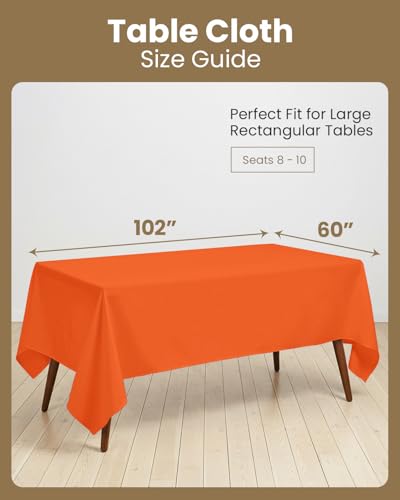 Utopia Kitchen Polyester Tischdecke 152x259 cm (2er-Pack, Orange) Maschinenwaschbare Tischdecke Ideal für Partys, Veranstaltungen… – Ansicht 2