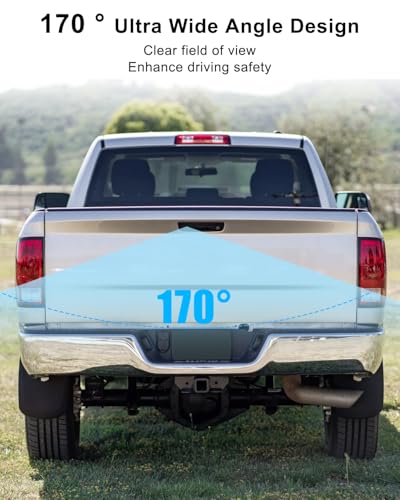Image of Tailgate Handle Backup Camera Fit for Dodge Ram 1500 2500 3500 2013 2014 2015 2016 2017, Rear View Backup Camera Replace 68197873AA 68084284AB CH1915120