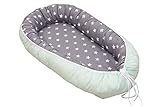 Nido para bebé de ULLENBOOM ® menta gris (nido de 55 x 95 