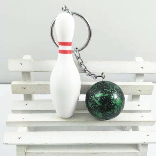 Porte-clés bowling avec quilles miniatures, décoration robuste