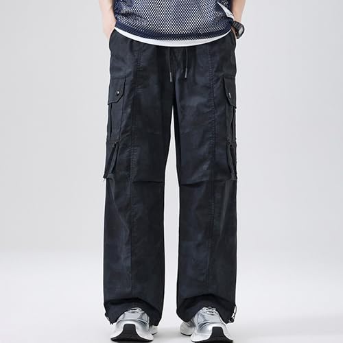 XYXIONGMAO Men's Loose Multi Pocket Streetwear Black Tactical Pants Baggy Techwear Sweatpants Hip Hop Casual Cargo Pants 5