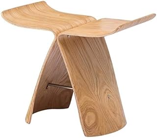 TTDY Cómodo reposapiés Creativo Silla de Mariposa de Madera Maciza Moderna Simple (Color Nogal) Silla (Color : Wood Color)