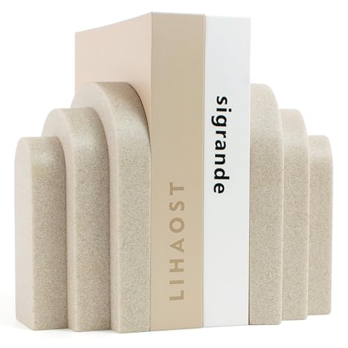 LIN CHUAN Heavy Duty Bookends for Shelves, 6.6 LBS Heavy