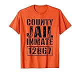 County Jail Inmate Shirt Men Women Kids Prisoner Costume T-Shirt