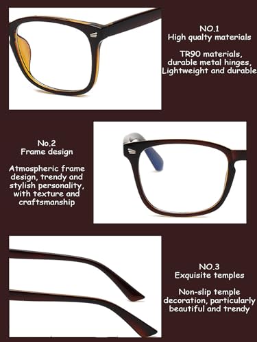 Image of Onrtry Non Prescription Glasses for Men Women Square Clear Lens Eyeglasses