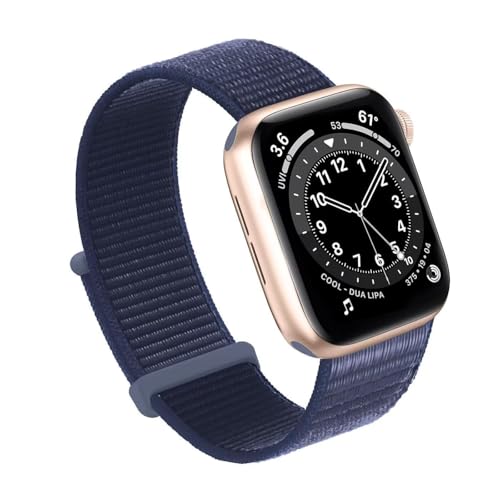 Bracelet Apple Watch nylon bleu minuit sport homme femme boucle