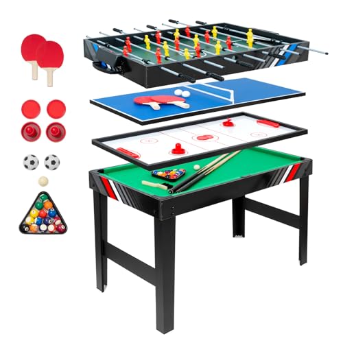 4 in 1 Multi Game Table, 49' Combo Game Table with Foosball, Pool...