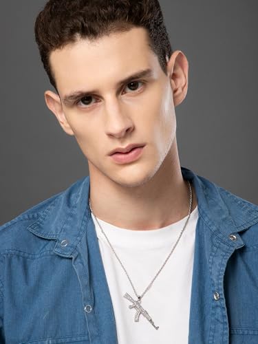 Image of SALTY ALPHA Anti Tarnish Stainless Steel Locket Neck Chain for Men | Stylish Pendant Necklace | Jewellery Accessories for Boys | Minimal Jewelry | Gifts for Boyfriend & Husband | Gift for Diwali, Christmas, Marriage, Birthday, Rakhi