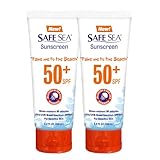 SAFE SEA Anti-Jellyfish Sting Protective Lotion - Sunscreen - Sunblock - Sea Lice - Jelly Fish - 50SPF Adults (Tube 3.4 oz 2 pack)