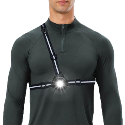 Lampe de course à pied rechargeable avec bande réfléchissante pour poitrine