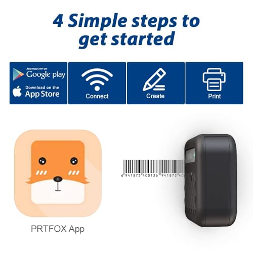 Image of BENTSAI B10 Mini Printer Wirless WiFi Printer with iOS /Android Mobile App (Black) for DIY Printing QR-Code /Barcode /Production Date /Logo /Batch Series Number