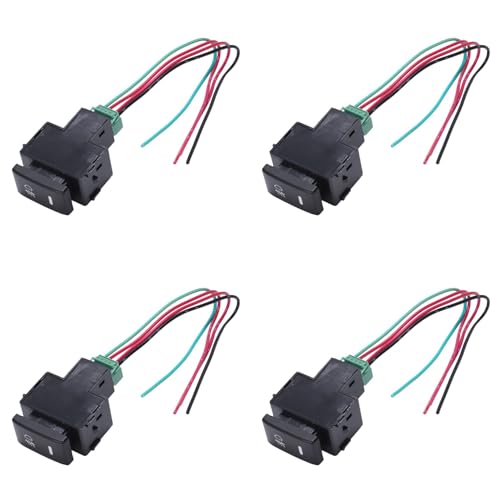 Interrupteur de phare antibrouillard filaire 12V avec lampe pilote rouge pour auto x4