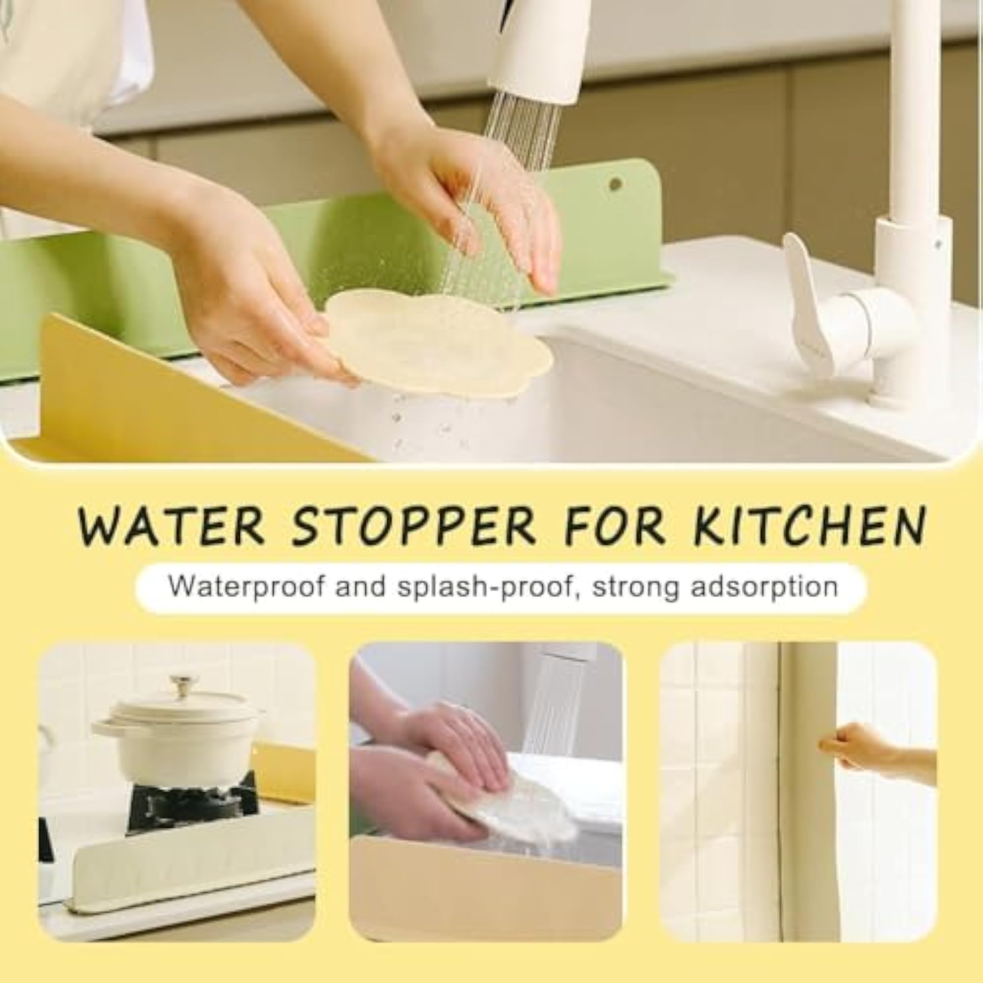 2PCS Silicone Sink Splash Guard for Kitchen