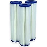 Lamellenfilter/Faltenfilter 10 Zoll (250mm) mit einer Filterfeinheit von 20µ (Mikrometer) aus trinkwassergeeignetem Polypropylen [Dreierpack]