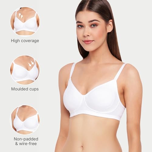 Image of Enamor Innovations Fabcool Encircled Side Support Shaper, Non Padded, Wirefree, High Coverage, Women's Cotton Everyday Bra - A042 (Available in Plus Sizes)