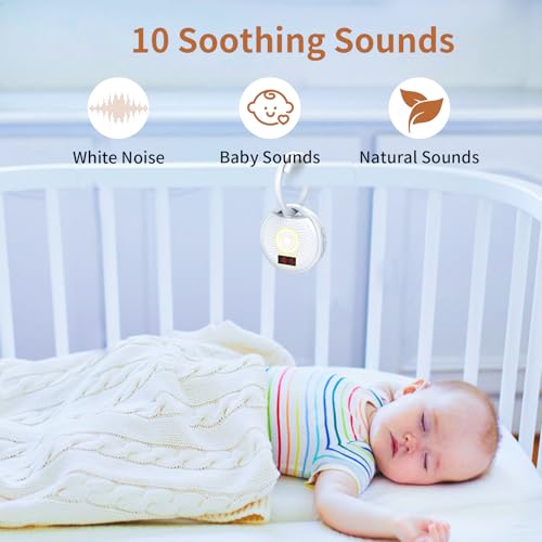 image for kazazoo Portable Sleep Sound Machine with 10 Soothing Sounds,Clock&Tim